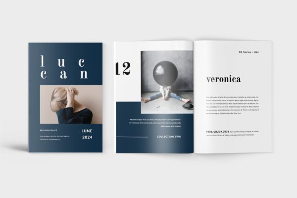 高端女性服装品牌产品第一素材精选目录设计模板 Luccan Fashion Lookbook Catalogue