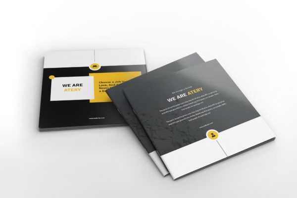 顶尖人才方形个人简历画册设计模板 Atery Resume CV Square Brochure Template