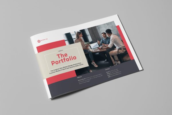 工作室/企业/机构组织适用的宣传画册模板 The Portfolio Landscape