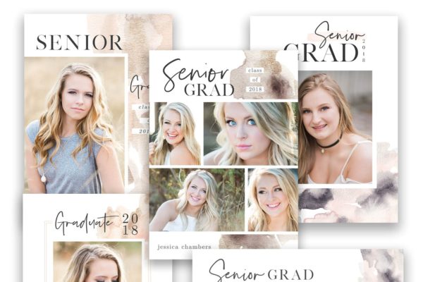 高年级毕业通知卡片模板 Card Template Bundle