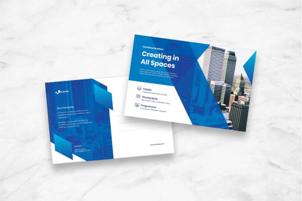 行业领先企业品牌形象塑造明信片设计模板 Postcard