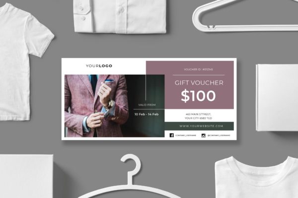 购物现金券/优惠券版式设计模板v6 Gift Voucher Vol.6