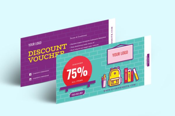 购物折扣金券/优惠券版式设计模板v7 Gift Voucher Vol.7