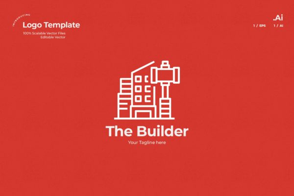 建筑设计/建筑施工企业Logo设计蚂蚁素材精选模板 The Builder Logo