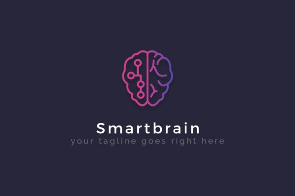智能大脑AI品牌Logo设计第一素材精选模板 Smartbrain – Creative Logo Template
