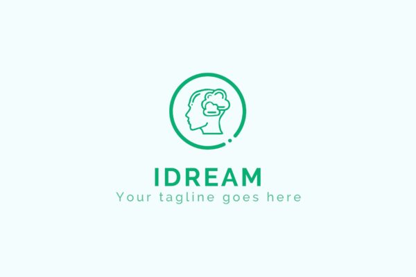 大脑开发抽象图形Logo商标设计模板 iDream – Creative Logo Design