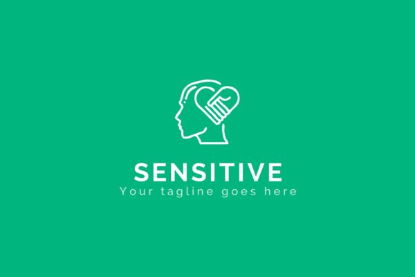 大脑情绪中枢几何图形Logo标志模板 Sensitive – Premium Logo Template