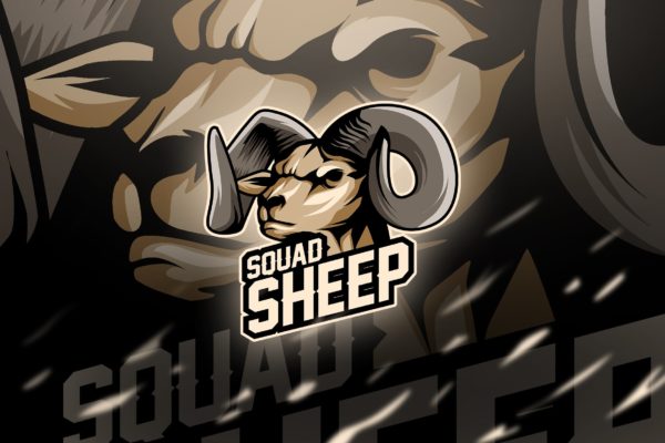绵羊BOSS电竞游戏俱乐部队徽Logo模板 sheep – Mascot & Esport Logo