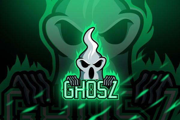 鬼魂幽靈電競遊戲俱樂部隊徽logo模板 ghoz – mascot & esport