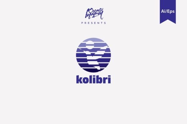 鸟、海洋与太阳元素Logo设计第一素材精选模板 Kolibri Logo Template