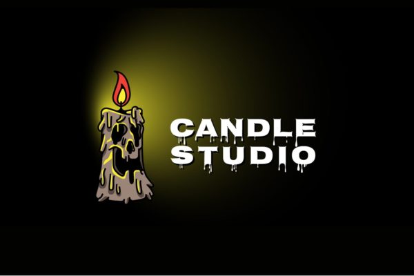 恐怖蜡烛工作室Logo设计第一素材精选模板 Candle Horror Mascot Logo