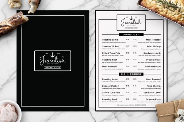 简约风西式餐厅第一素材精选菜单模板v08 SGM – Food Menu .08