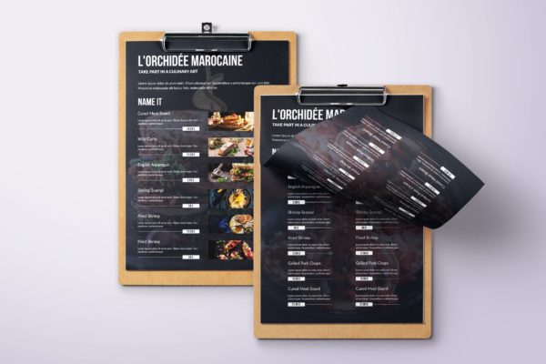 A4&美国信纸尺寸单页餐馆第一素材精选菜单模板 Fresh Minimal Single Page A4 & US Letter Menu