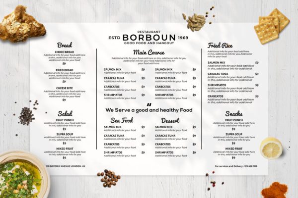 西式咖啡店/面包店/蛋糕店蚂蚁素材精选菜单模板v3 Resto Food Menu Vol. 3