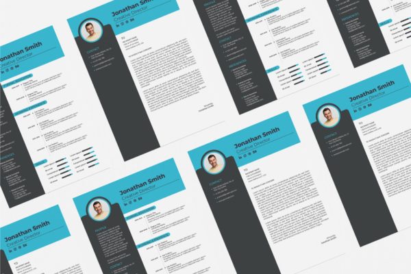 倒L版式设计风格第一素材精选简历模板下载v16 Cv Resume Template.v16