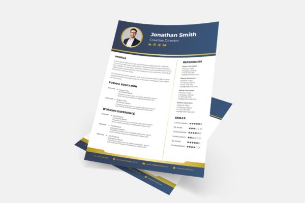 现代简约设计专业蚂蚁素材精选简历模板v7 Cv Resume Template.v7