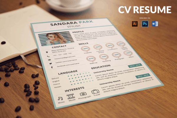 简约干净设计风格普通职员应聘简历模板 CV Resume Simple And Clean