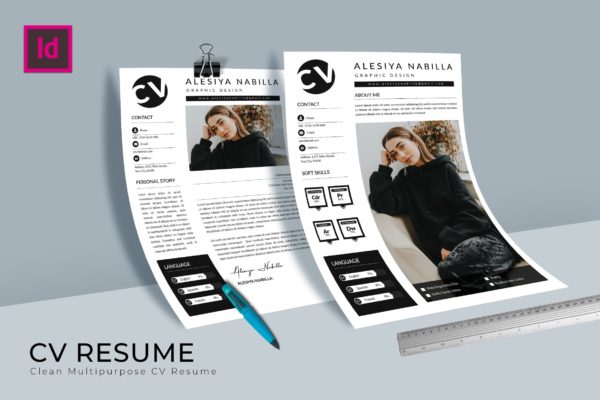 图形设计师介绍信&第一素材精选简历模板 Beautiful CV Resume Design