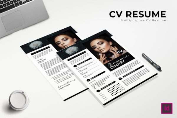 化妆师个电子蚂蚁素材精选简历模板 Modernity CV Resume