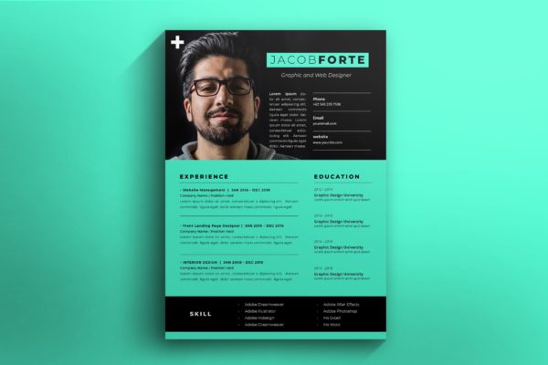 巨幅大头照Banner蚂蚁素材精选简历模板v78 CV Resume Vol. 78