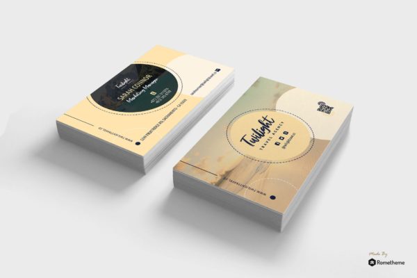 创意旅游代理公司蚂蚁素材精选名片模板 Twilight – Creative Travel Business Card RY