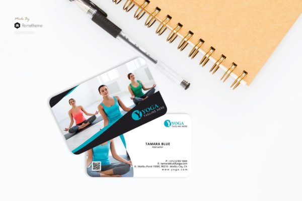 瑜伽培训机构名片排版设计模板 Yoga – Business Card RB