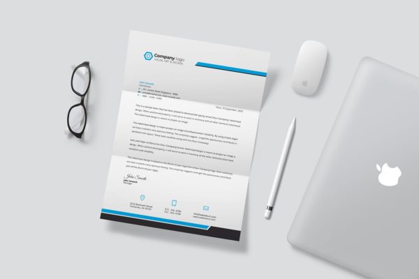 企业定制信纸排版设计模板 Letterhead