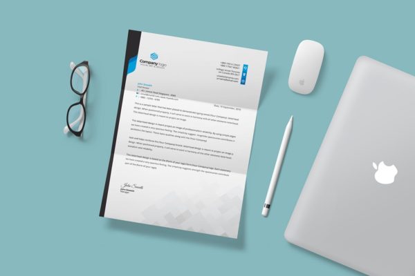 矢量可定制设计企业信纸模板 Letterhead