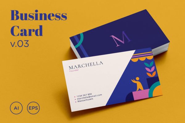 色彩缤纷企业名片模板v03 Business Card v.03