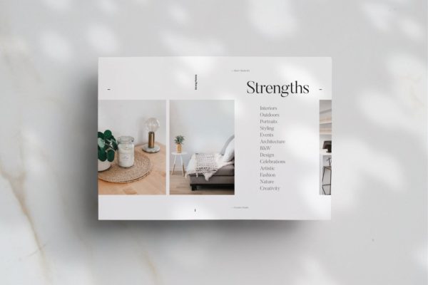 公司品牌优势展示平面设计模板 Mod Strengths Slide