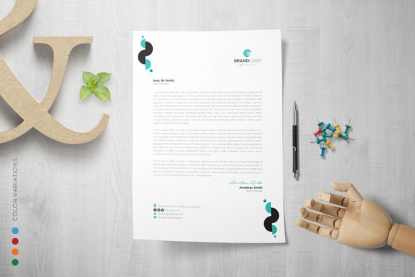 企业定制信纸信笺排版设计模板 Letterhead