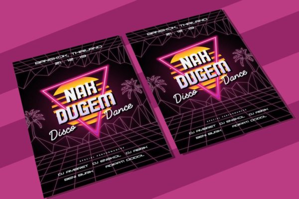 电子舞曲音乐海报传单PSD模板 EDM Poster 2 Flyer