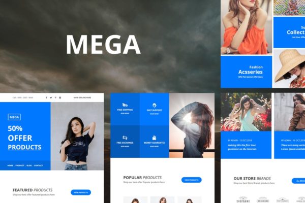 35+现代设计风格EDM邮件营销模板 Mega – 35+ Modules E-mail Templates