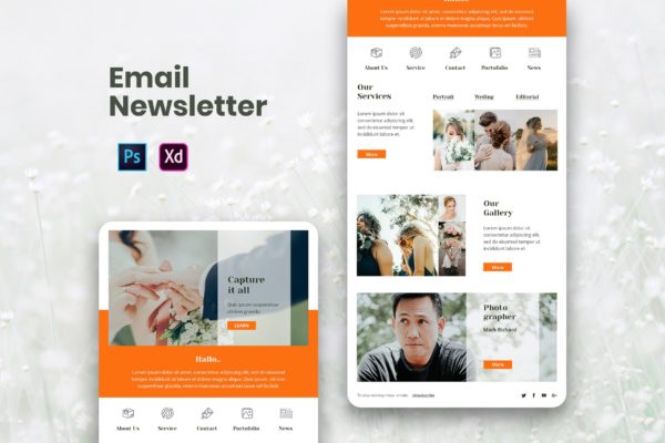 婚礼策划公司推广EDM邮件模板蚂蚁素材精选 Wedding Email Newsletter