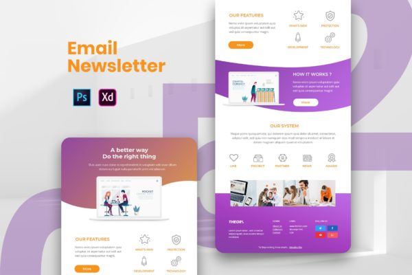 企业宣传推广电子邮件营销EDM邮件模板蚂蚁素材精选 Business Email Newsletter