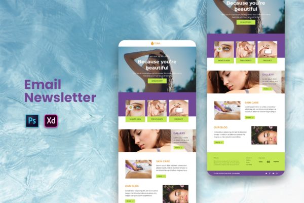 美容SPA会所推广宣传EDM邮件模板蚂蚁素材精选 Spa Email Newsletter