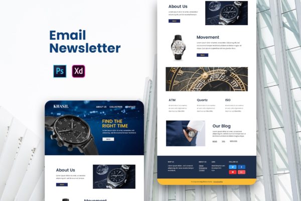 手表品牌推广EDM邮件模板第一素材精选 Watch Email Newsletter