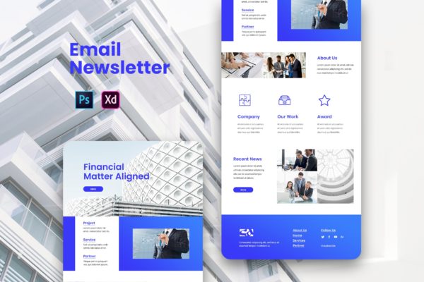 建筑设计公司宣传推广EDM邮件模板蚂蚁素材精选下载 Architecture Email Newsletter