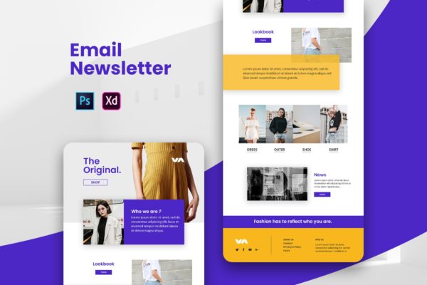 都市时尚服饰品牌营销推广EDM邮件模板蚂蚁素材精选 Urban Fashion Email Newsletter