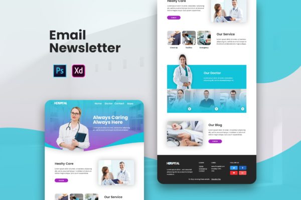 医院/体检机构品牌推广EDM邮件模板第一素材精选 Medical Email Newsletter