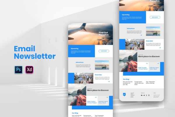 旅游公司旅行社推广EDM邮件模板蚂蚁素材精选 Travel Email Newsletter