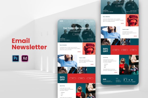 时尚品牌推广促销EDM邮件模板蚂蚁素材精选 Fashion Email Newsletter