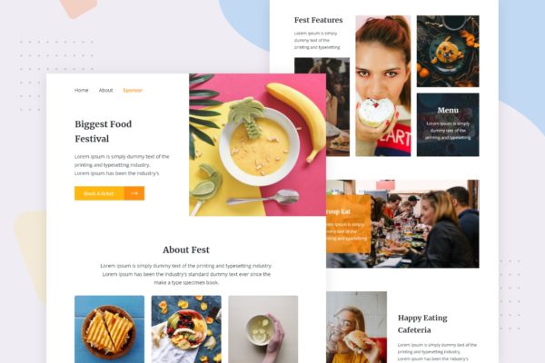 美食节活动宣传推广EDM邮件模板蚂蚁素材精选 Food Festival – Email Newsletter