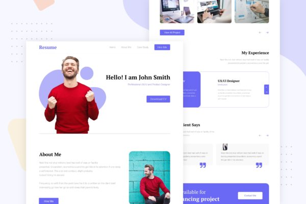 个人电子简历EDM邮件模板蚂蚁素材精选下载 Resume – Email Newsletter