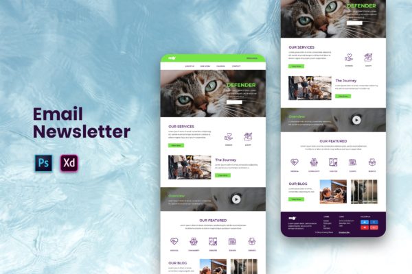 宠物服务公司推广EDM邮件模板第一素材精选下载 Email Newsletter