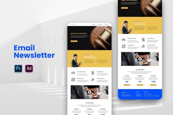 律师咨询网站服务推广EDM邮件模板第一素材精选下载 Email Newsletter