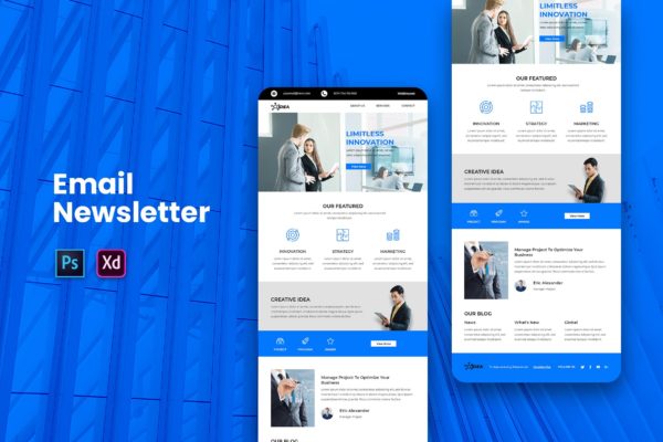 企业宣传推广EDM邮件模板蚂蚁素材精选下载 Email Newsletter