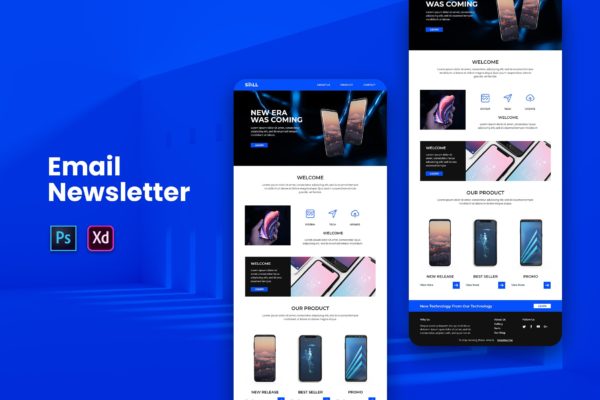 智能手机品牌营销EDM邮件模板第一素材精选下载 Email Newsletter