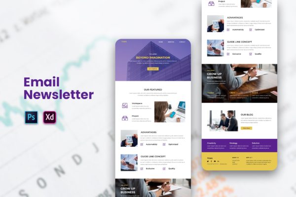 企业品牌形象营销EDM邮件模板第一素材精选下载 Email Newsletter