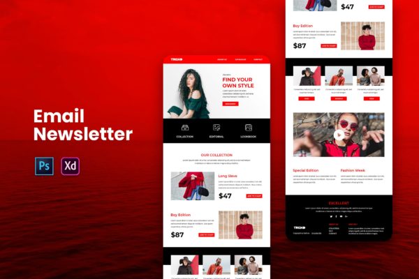 品牌服装折扣活动EDM推广邮件设计模板 Email Newsletter